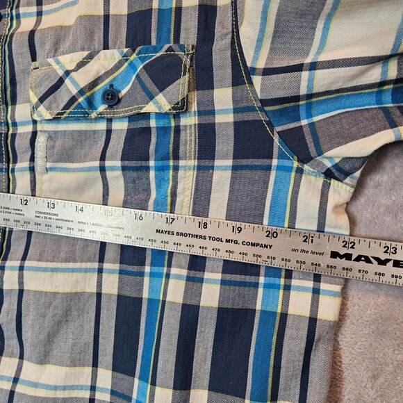 Columbia Mens Blue Plaid Button-Up Shirt L 100% Cotton Casual Long Sleeve Outdoo - Picture 3 of 11